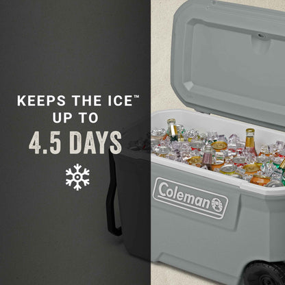 Coleman Classic Series 62-Qt Insulated Portable Cooler w/Heavy Duty Wheels, 58L Leak-Proof Wheeled Cooler w/ 101 Can Capacity, Keeps Ice for up to 5 Days, Great for Beach, Camping, Sports 🍁 All In One Marketplace Canada
