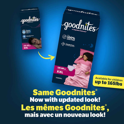 GoodNites Girls' Nighttime Bedwetting Underwear, XXL (120-165 lbs), 24 Ct 🍁 All In One Marketplace Canada