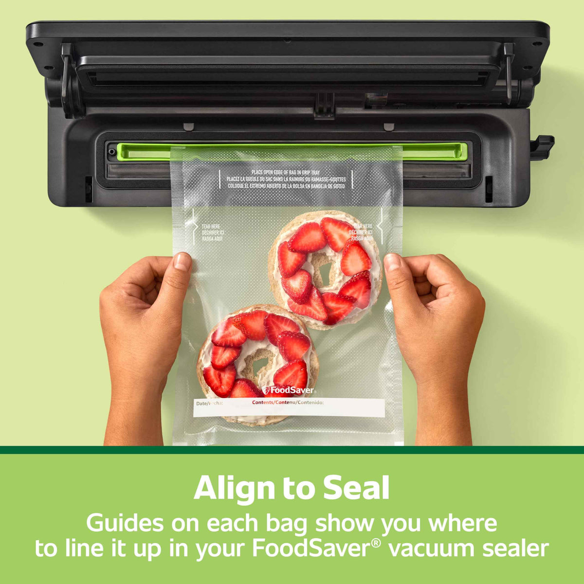 FoodSaver Quart Pre-Cut Vacuum Seal Bags (946 mL), Easy Use, Align to Seal and Tear to Open Vacuum Sealer Food Storage Bags, 43 Pack 🍁 All In One Marketplace Canada