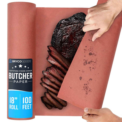 Bryco Goods Pink Butcher Paper Roll - 18 Inch x 100 Feet - Food Grade Peach Paper for Smoking & Grilling Meat, BBQ, Brisket - Unbleached Unwaxed Uncoated 🍁 All In One Marketplace Canada