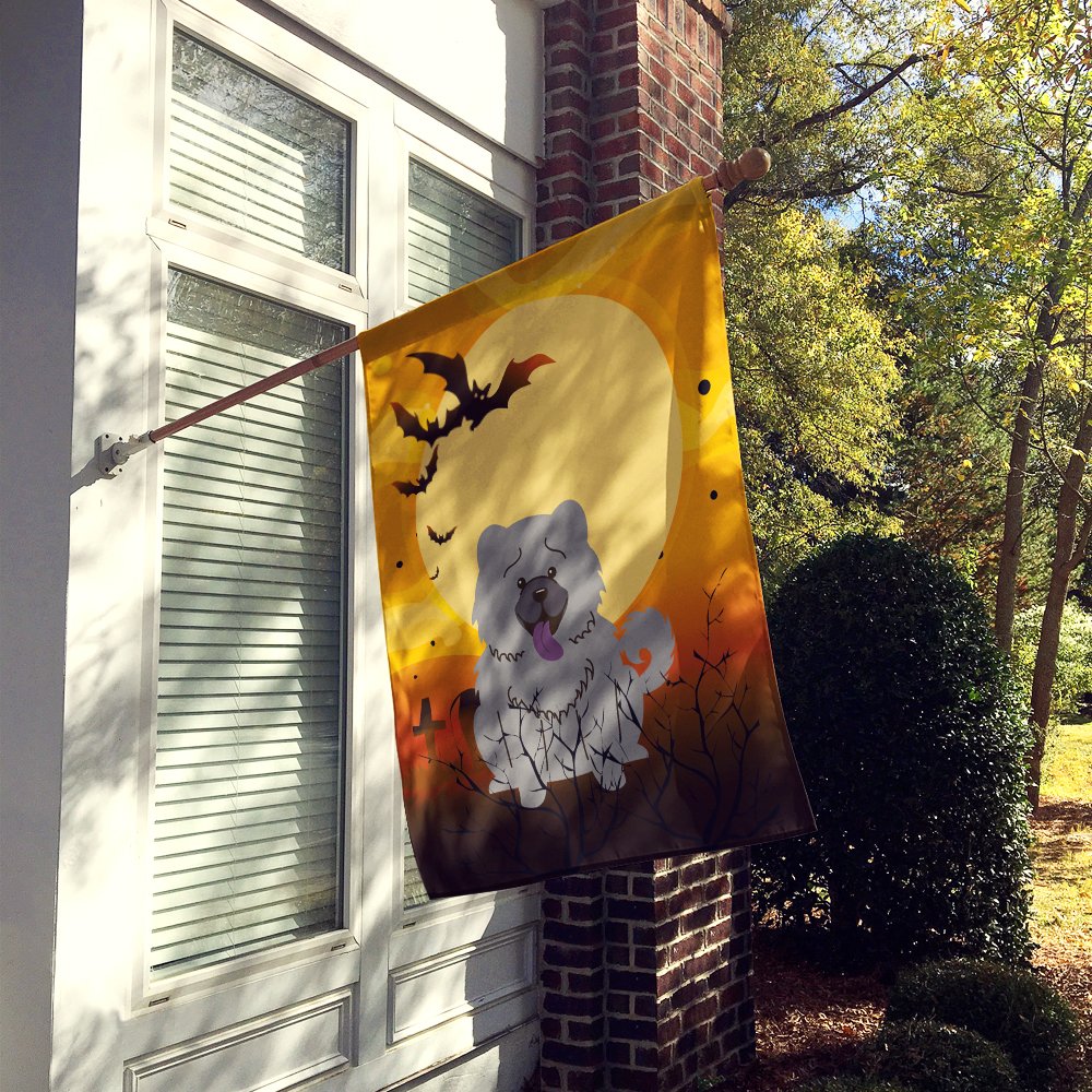 Caroline's Treasures BB4405CHF Halloween Chow Chow Blue Canvas House Size Flag, Large, Multicolor
