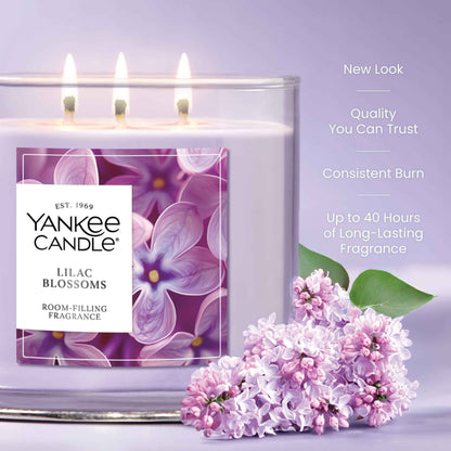Yankee Candle 3 Wick Candle Jar, Scented Candle with up to 40 Hours of Burn Time, Premium Plant Wax Blend for Consistent Long Lasting Scent from First to Last Burn, Lilac Blossom 🍁 All In One Marketplace Canada