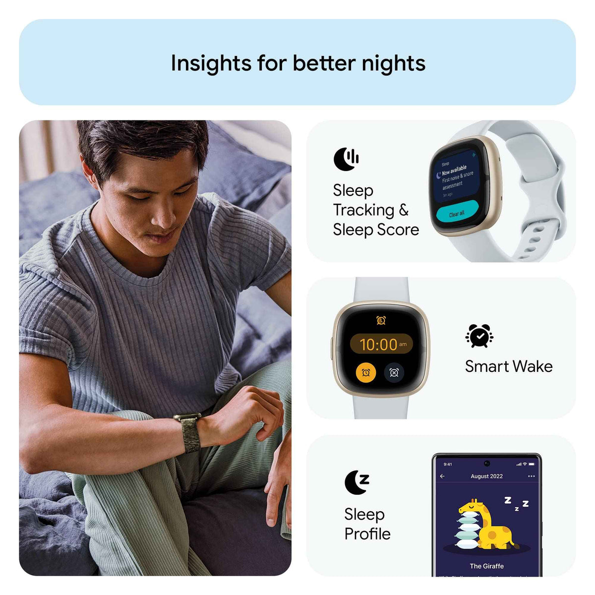 Google Fitbit Sense 2 - Health & Fitness Smartwatch - Blue Mist/Pale Gold 🍁 All In One Marketplace Canada