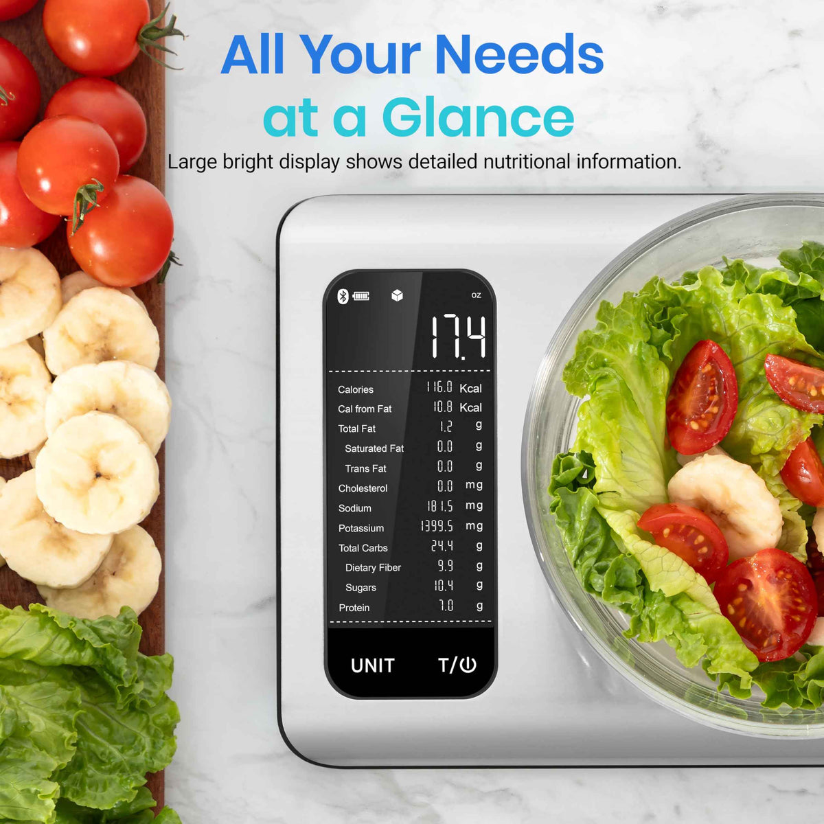Etekcity Smart Food Nutrition Kitchen Scale, Digital Grams and Ounces for Weight Loss, 19 Facts Tracking, Baking, Cooking, Portion Control, Macro, Keto, 11 Pounds-Large, 304 Stainless Steel 🍁 All In One Marketplace Canada