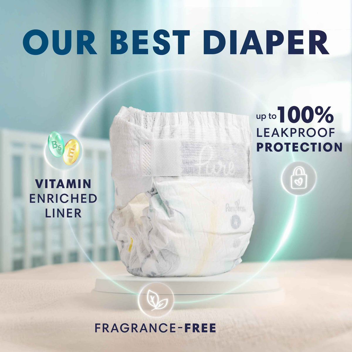Pampers Pure Baby Diapers, Size 6, Up to 100% Leakproof, Premium Hypoallergenic Soft Diapers, 1 Pack (Count of 42) 🍁 All In One Marketplace Canada