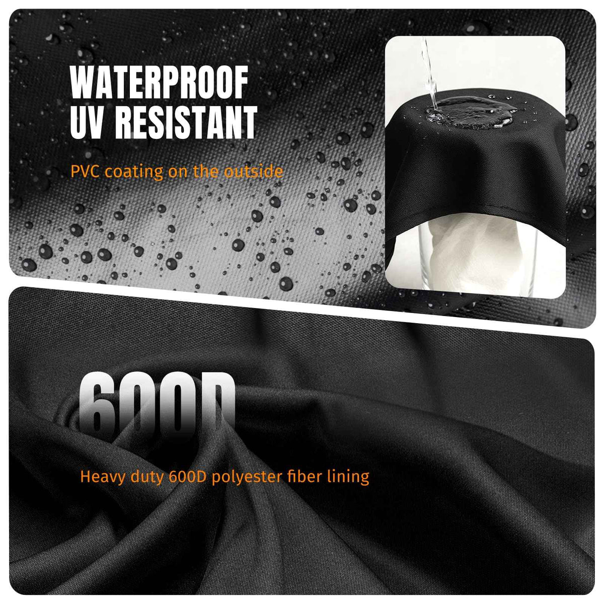 SHINESTAR Fire Pit Cover Square 32" x 32" x 24" - 600D Heavy Duty Waterproof & Windproof Outdoor Firepit Table Cover with Double Drawstrings for 28-32 Inch Square Fire Pits - Black 🍁 All In One Marketplace Canada