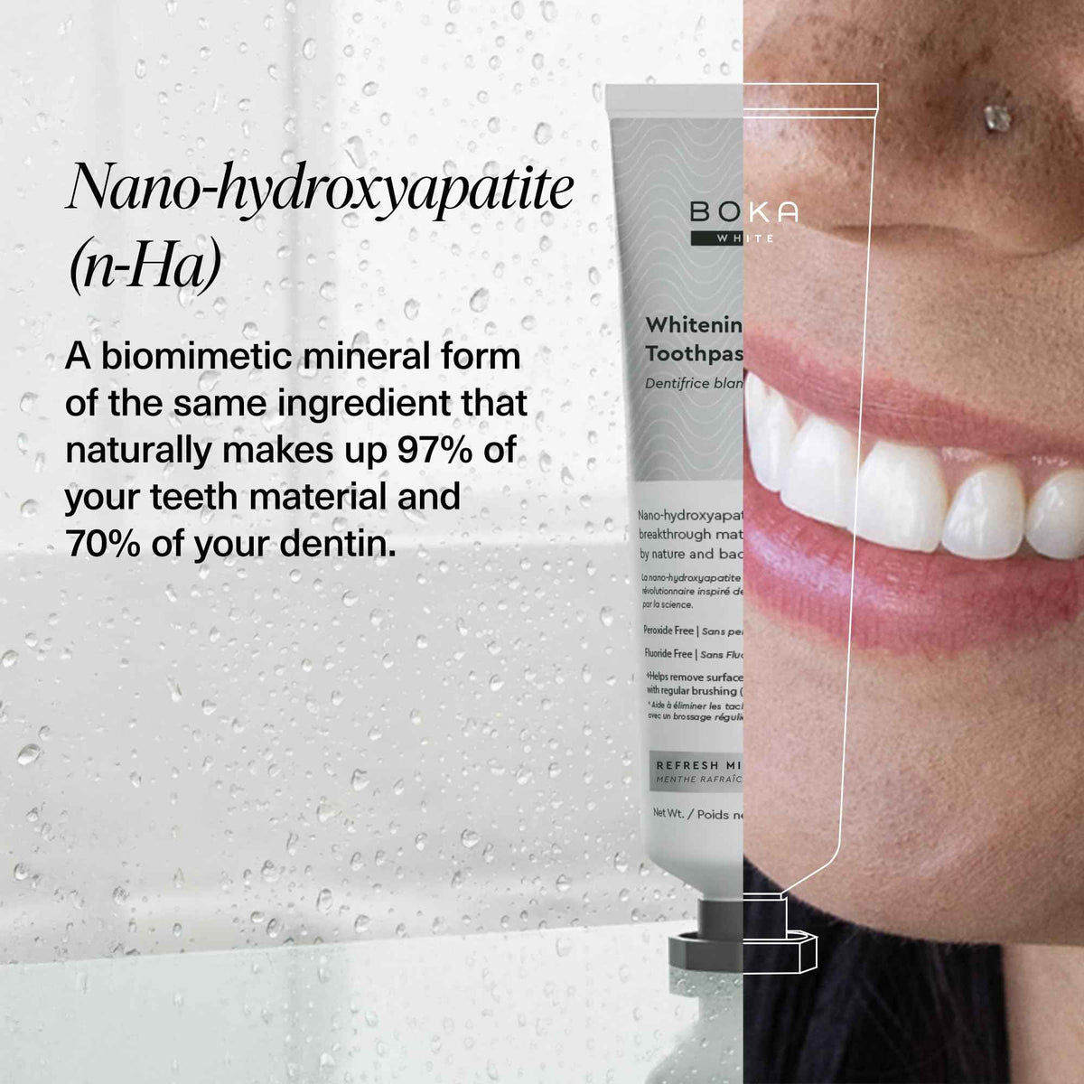 Boka Fluoride Free Toothpaste, Nano Hydroxyapatite Toothpaste, Appropriate for Sensitive Teeth, for Adult, Kids Oral Care - Whitening * Refresh Mint, 4 Fl Oz (113g) 3Pk 🍁 All In One Marketplace Canada