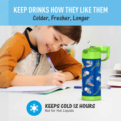 THERMOS FUNTAINER Water Bottle with Straw, 14oz, Daring Dinos 🍁 All In One Marketplace Canada