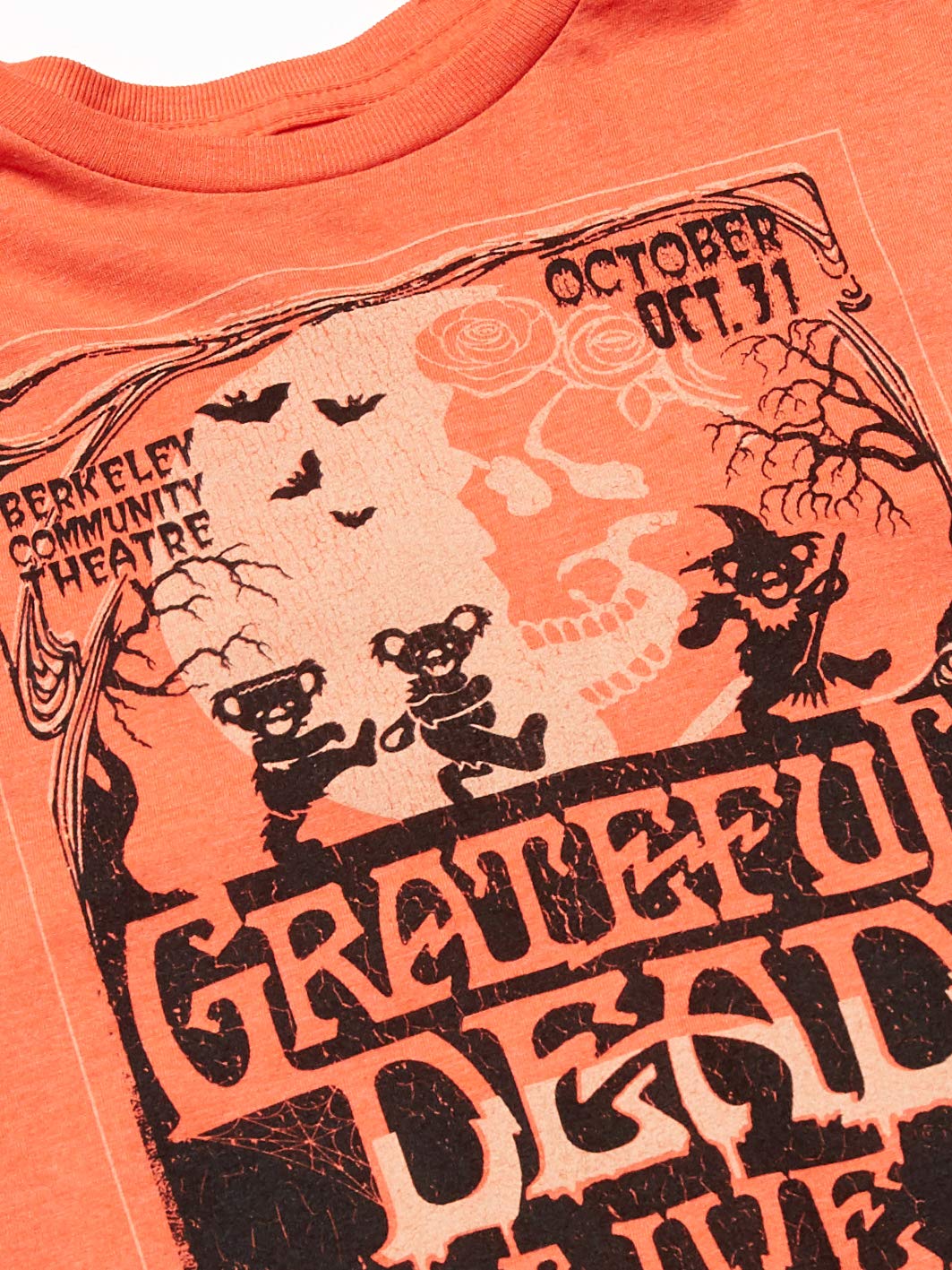 Liquid Blue Unisex-Adult Standard Grateful Dead Berkeley Moon Live Halloween Ss Tee, Orange, XX-Large