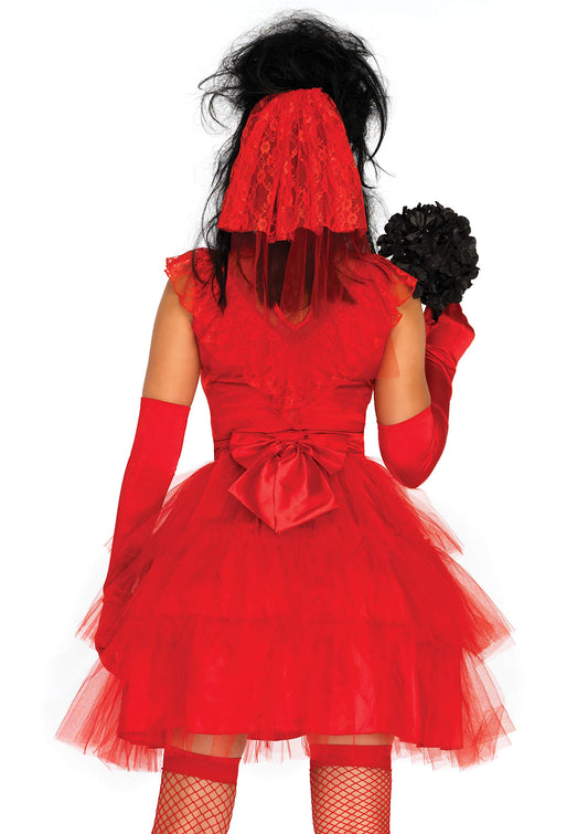 Leg Avenue Women's Beetle Bride 80s Halloween Costume, Red, X-Large