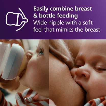 Philips Avent Natural Baby Bottle with Natural Response Nipple (Slow Flow, Flow 2), 4oz, 3-pack, SCY900/03 🍁 All In One Marketplace Canada