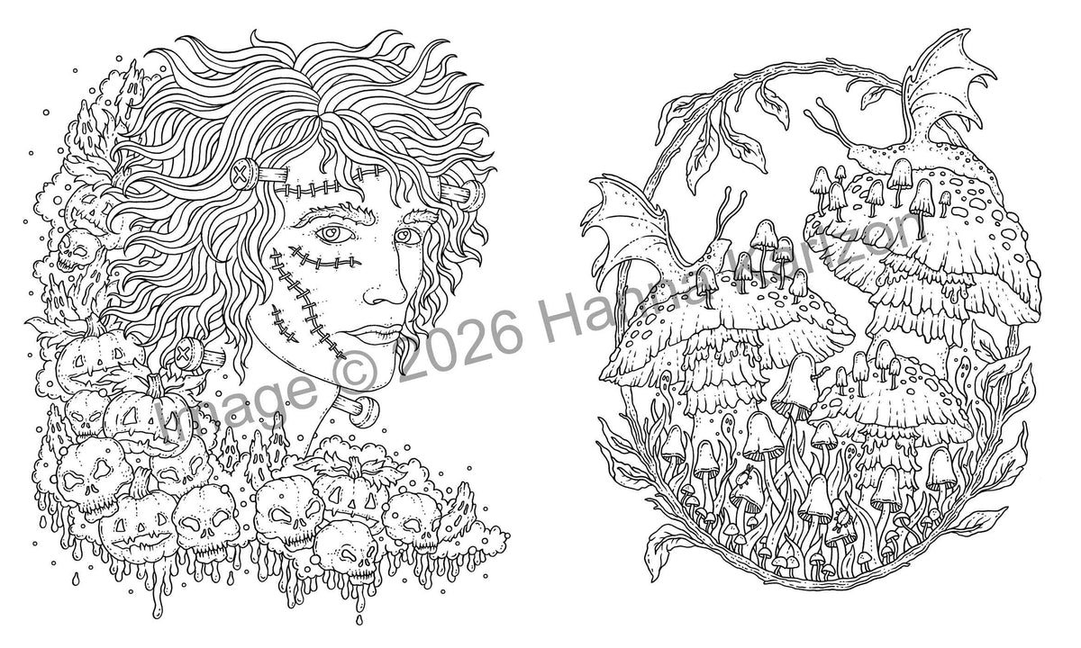 Halloween: Hardcover adult coloring book featuring thick, high-quality paper