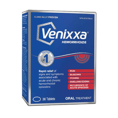 Venixxa Hemorrhoid Oral Treatment, Clinically Proven to Relieve Pain, Bleeding and Itching Associated with Hemorrhoids, 36 Tablets 🍁 All In One Marketplace Canada