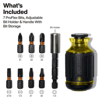 Klein Tools 32308 Multi-bit Stubby Screwdriver, Impact Rated 8-in-1 Adjustable Magnetic Tool with Phillips, Slotted, Square and Nut Driver 🍁 All In One Marketplace Canada