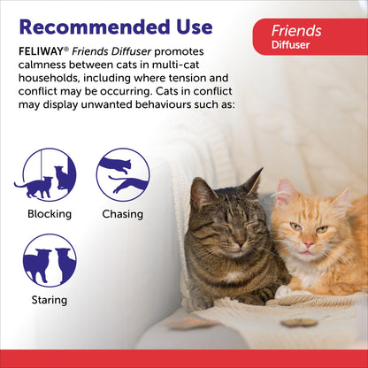 FELIWAY Friends Diffuser Refill Value Pack, Promotes harmony between cats in multi-cat households, VHP Registered NN.X7C2, includes 3 Refills, Lasts 90 Days, Cat Calming Pheromones, 3 x 48ml 🍁 All In One Marketplace Canada