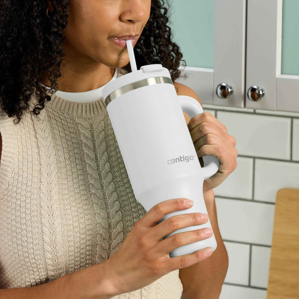 Contigo Streeterville Tumbler, 40 oz (1.18 L), Insulated Stainless Steel Water Bottle with Straw and Leak-Proof Lid, Salt 🍁 All In One Marketplace Canada