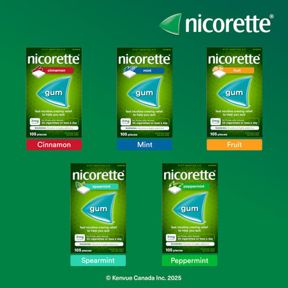 Nicorette 4mg Nicotine Gum, Cinnamon – Quit Smoking Aid with Fast Craving & Withdrawal Relief, Nicotine Replacement Therapy (NRT), 105 Pieces 🍁 All In One Marketplace Canada