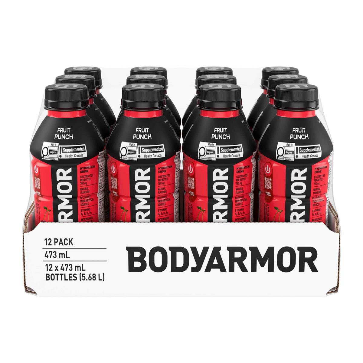 BODYARMOR SuperDrink Fruit Punch, 473 mL Bottles (12 Pack) – Sports Hydration Drink with Coconut Water, Potassium-Packed Electrolytes and Antioxidant Vitamins 🍁 All In One Marketplace Canada