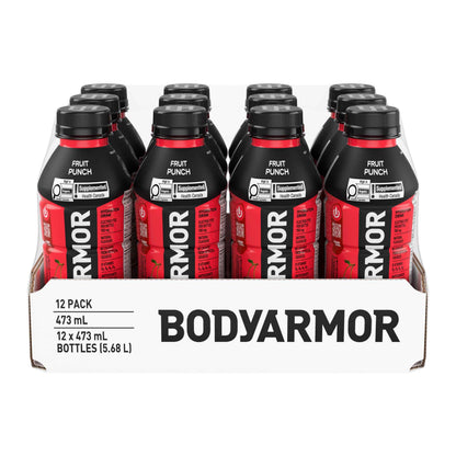 BODYARMOR SuperDrink Fruit Punch, 473 mL Bottles (12 Pack) – Sports Hydration Drink with Coconut Water, Potassium-Packed Electrolytes and Antioxidant Vitamins 🍁 All In One Marketplace Canada