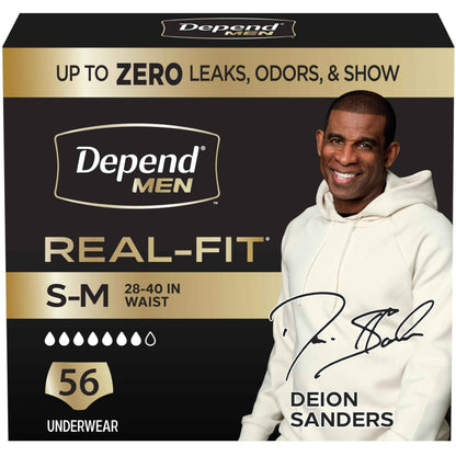 Depend Real Fit Adult Incontinence Underwear for Men, Maximum Absorbency, S/M, Black, 56 Count 🍁 All In One Marketplace Canada