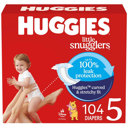 HUGGIES Little Snugglers Baby Diapers, Size 5, 27+ Lb., 104 Count 🍁 All In One Marketplace Canada