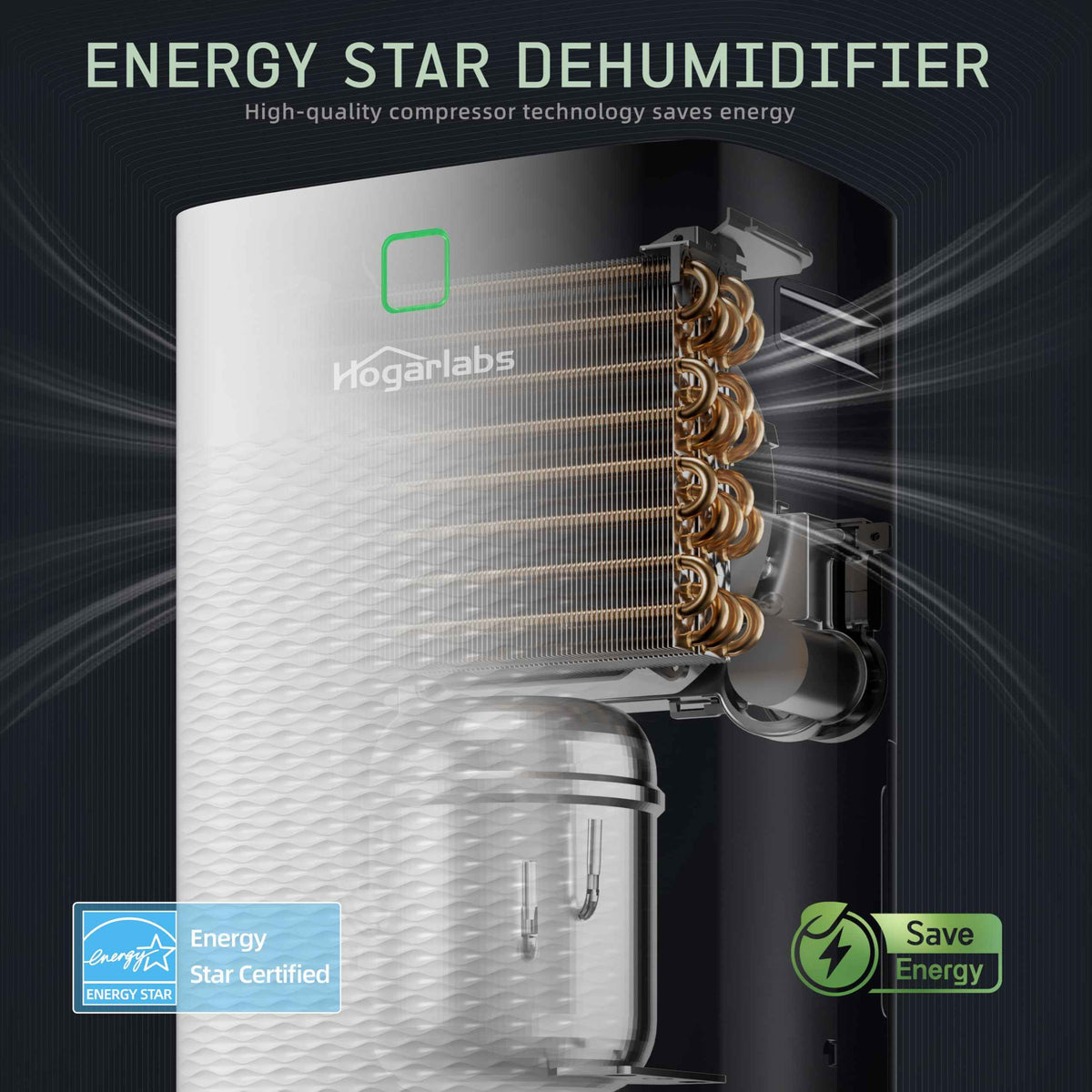 HOGARLABS 34 Pint Smart Dehumidifiers for Home and Basements, with 3 Working Modes, Overflow Protection, and Auto Shut off Restart. Ultra Silent Dehumidifier with Drain Hose and Digital Control Panel. 🍁 All In One Marketplace Canada