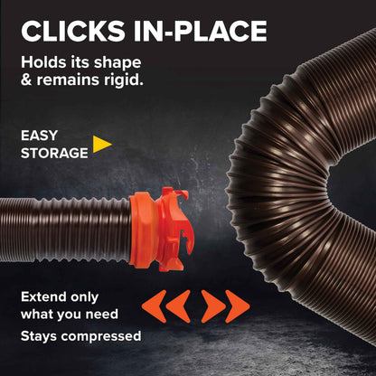 Camco RhinoFLEX 20-Ft Camper/RV Sewer Hose Kit - Features Clear Elbow Fitting w/Removable 4-in-1 Adapter - Connects to 3” Slip or 3”/3.5”/4” NPT Threaded Sewer Connection (39742) 🍁 All In One Marketplace Canada