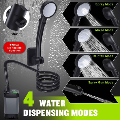 Portable Shower for Camping, [Long-Lasting] Spopal 6000mAh Rechargeable Camping Shower with Intelligent LED Display, 4 Spray Modes, IPX7 Waterproof Outdoor Shower Kit for Hiking, Travel, Car, Pet 🍁 All In One Marketplace Canada