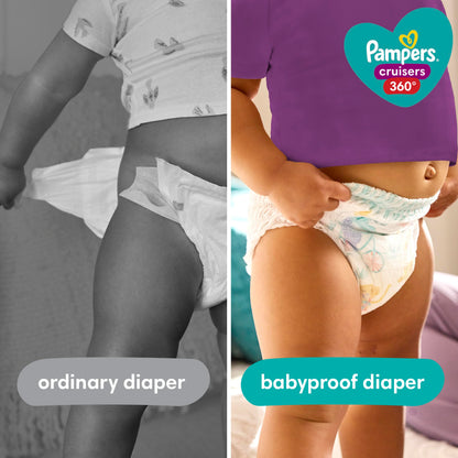 Pampers Diapers - Cruisers 360 degrees - Size 6, 76 Count, up to 100% Leakproof Fit, Designed for Active Babies, Pull On Diaper, EZ Off Tabs Designed for Easy Changes 🍁 All In One Marketplace Canada