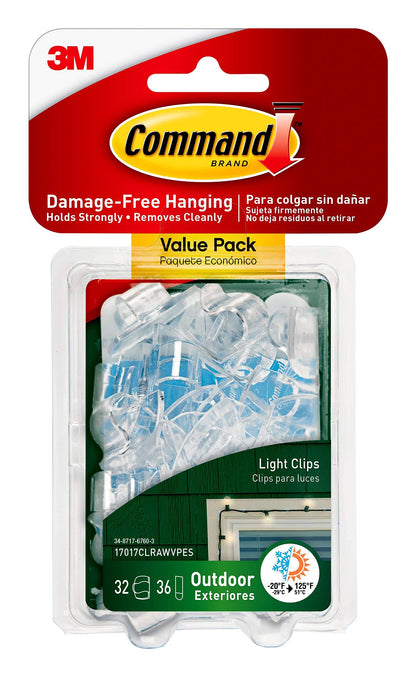 Command 17017CLRAWVPES Outdoor Light Clips, 32 Clips, 36 Strips 🍁 All In One Marketplace Canada