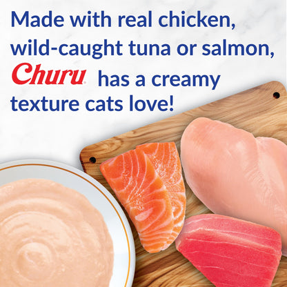 INABA Churu Cat Treats, Lickable, Squeezable Creamy Purée Cat Treat with Green Tea Extract & Taurine, 14 Grams Each Tube, 50 Tubes, Chicken & Seafood Variety 🍁 All In One Marketplace Canada