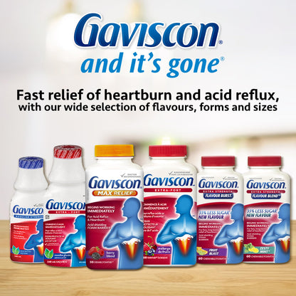 Gaviscon Max Relief Tablets - 50 Count - Chewable Foaming Antacid Tablets for Day and Night Heartburn Relief, Acid Reflux and GERD Relief, Berry Blend - Free of Aluminum, Lactose and Gluten 🍁 All In One Marketplace Canada