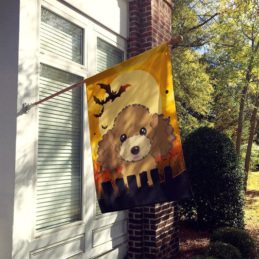 Caroline's Treasures BB1814CHF Halloween Chocolate Brown Poodle House Flag Large Porch Sleeve Pole Decorative Outside Yard Banner Artwork Wall Hanging, Polyester, House Size, Multicolor