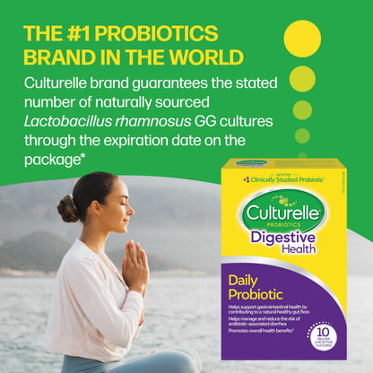 Culturelle Daily Digestive Health Daily Probiotic for Men and Women, With 100% Naturally Sourced Lactobacillus GG Strain, Pharmacist Recommended Gluten Free and Vegan, 50 Count Capsules (Pack of 1) 🍁 All In One Marketplace Canada