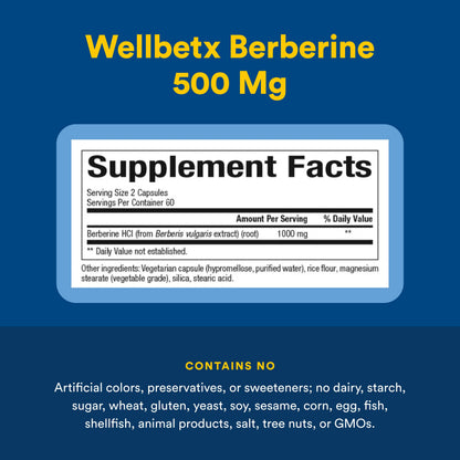 Natural Factors - WellBetX Berberine 500 mg, 120 capsules 🍁 All In One Marketplace Canada