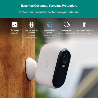 Arlo Essential Security Camera 2K (3rd Gen, 2025 Release) - Wireless Outdoor Camera, Battery Power, Person Recognition, Package Detection, Animated Preview, 1-Month Trial of Secure Plan, 2 Cam, White 🍁 All In One Marketplace Canada