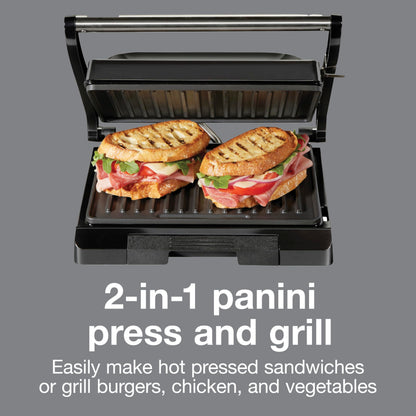 Proctor Silex 4 Serving Panini Press, Sandwich Maker and Compact Indoor Grill, Upright Storage, Easy Clean Nonstick Grids, Black (25440PS) 🍁 All In One Marketplace Canada