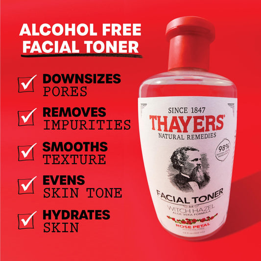 Thayers Alcohol-Free Rose Petal Witch Hazel Facial Toner, Soothing and Hydrating, for All Skin Types, Including Sensitive, Alcohol Free, VALUE Duo Pack (2 x 355mL) 🍁 All In One Marketplace Canada