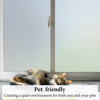 DUOFIRE Privacy Window Film Frosted Glass Film Static Cling Glass Film No Glue Anti-UV Window Sticker Non Adhesive for Privacy Office Meeting Room Bathroom Living Room, Pure Frosted 44.3 x 200cm 🍁 All In One Marketplace Canada