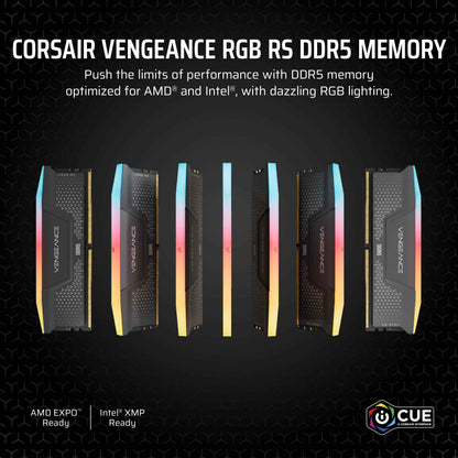 CORSAIR Vengeance RGB RS DDR5 RAM 32GB (2x16GB) Up to 6000MHz CL36-44-44-96 1.35V AMD Expo Intel XMP Computer Desktop Memory – Gray (CMG32GX5M2E6000Z36) 🍁 All In One Marketplace Canada