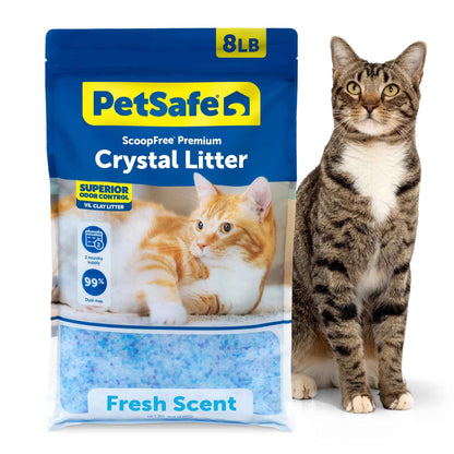 ScoopFree Premium Fresh Scent Crystal Litter, Superior Odor Control, Absorbs 5X Faster, Low Tracking for Less Mess, Lasts up to 2 Months, Lightly Scented (8 lb Bag) 🍁 All In One Marketplace Canada