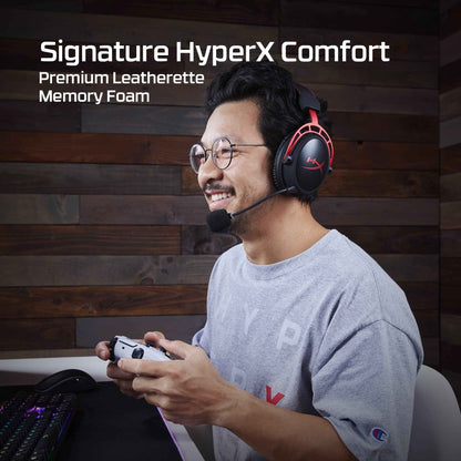 HyperX Cloud Alpha Wireless - Gaming Headset for PC, 300-hour battery life, DTS Headphone:X Spatial Audio, Memory foam, Dual Chamber Drivers, Noise-canceling mic, Durable aluminum frame,Red 🍁 All In One Marketplace Canada