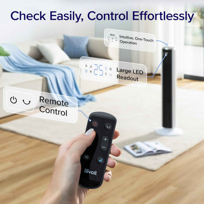 Levoit 25dB Tower Fan for Bedroom, 26ft/s Velocity Standing Fan, 90° Oscillating Cooling Fans for Home, 12 Speeds, LED Display, 4 Modes, 12H Timer, Bladeless, Remote Control, 36 inch 🍁 All In One Marketplace Canada