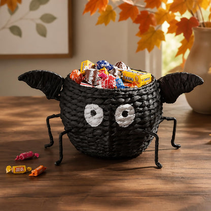 Mud Pie Halloween Bat Candy Bowl, Footed Hyacinth Serving Bowl