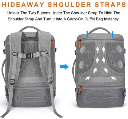 Carry on Backpack, Extra Large 40L Flight Approved Travel Backpack for Men & Women,Expandable Large Suitcase Backpacks With 4 Packing Cubes,Water Resistant Luggage Daypack Business Weekender Bag,Grey 🍁 All In One Marketplace Canada