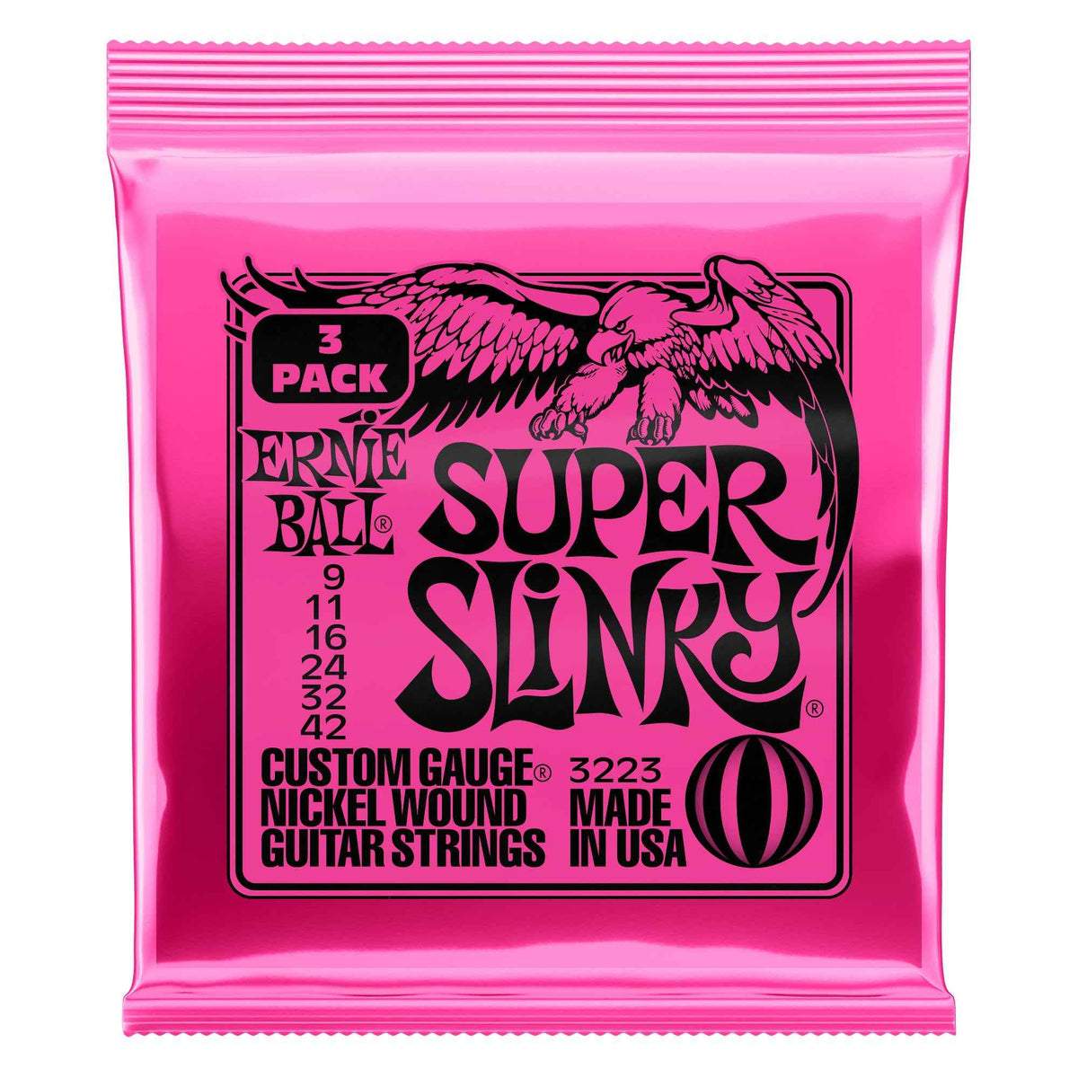 Ernie Ball Super-Slinky-Nickel-Wound-Electric-Guitar-Strings-3-pack,-9-42-Gauge-(P03223) 🍁 All In One Marketplace Canada