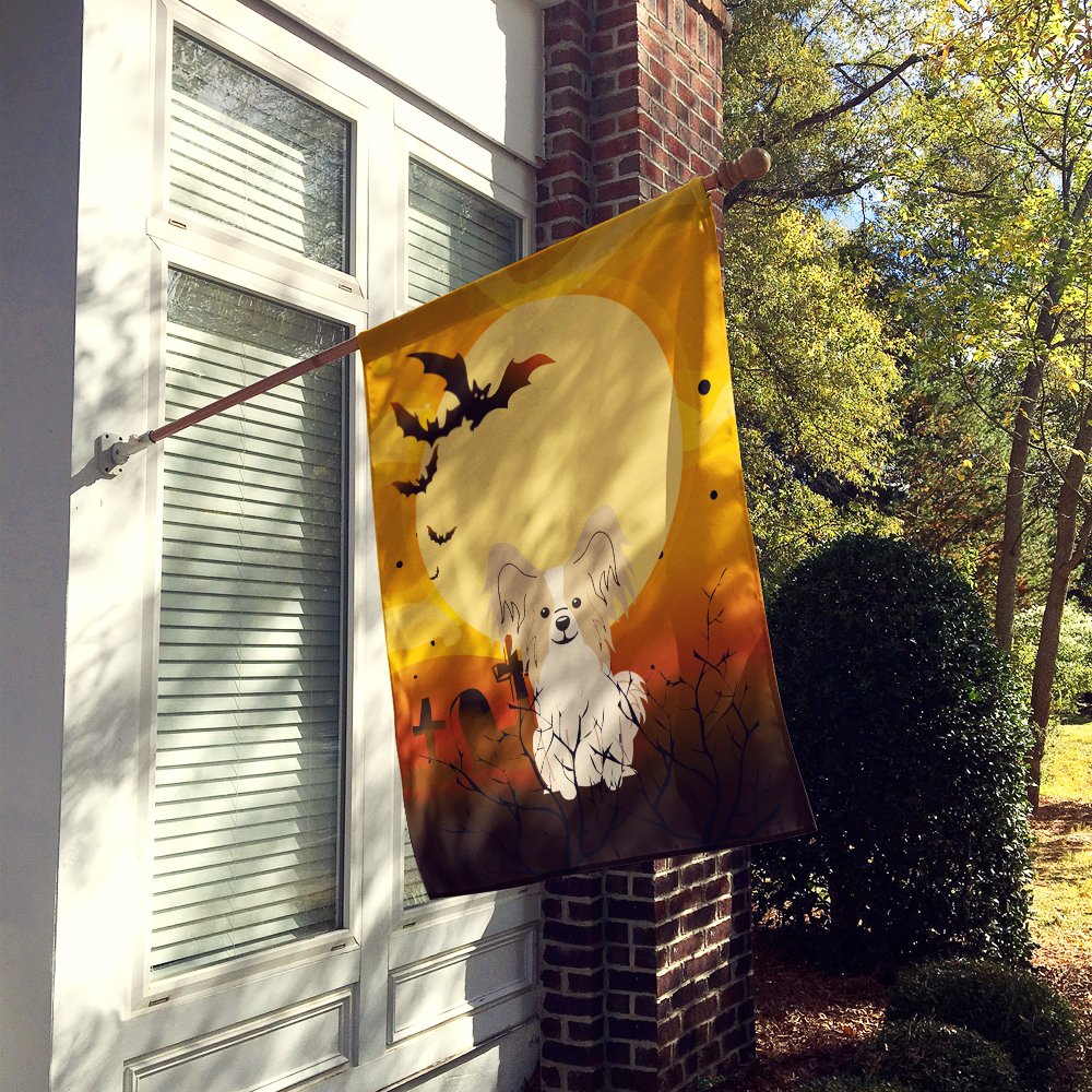 Caroline's Treasures BB4343CHF Halloween Papillon Sable White Flag Canvas House Size, Large, Multicolor