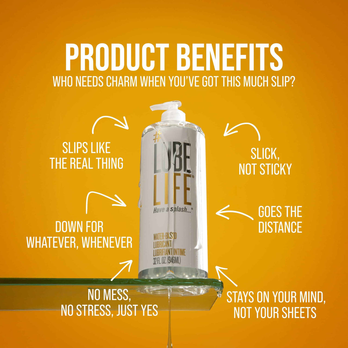 Lube Life Water Based Personal Lubricant for Men and Women Original, 32 Ounce (946 mL) 🍁 All In One Marketplace Canada