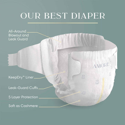 Pampers AMORE, Size 0, Our Best Diaper, 1 Pack (Count of 76) 🍁 All In One Marketplace Canada