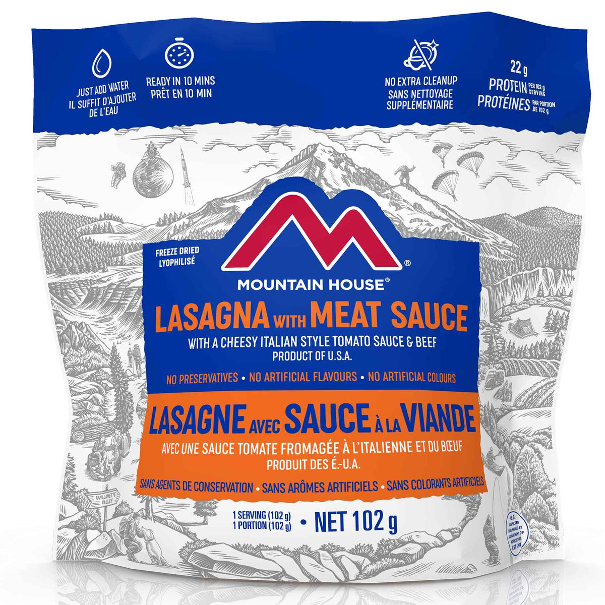 Mountain House Lasagna with Meat Sauce Pouch| Freeze Dried Backpacking & Camping Food | Survival & Emergency Food | Entree Meal | Easy to Prepare | Delicious and Nutritious | Single Pouch 🍁 All In One Marketplace Canada